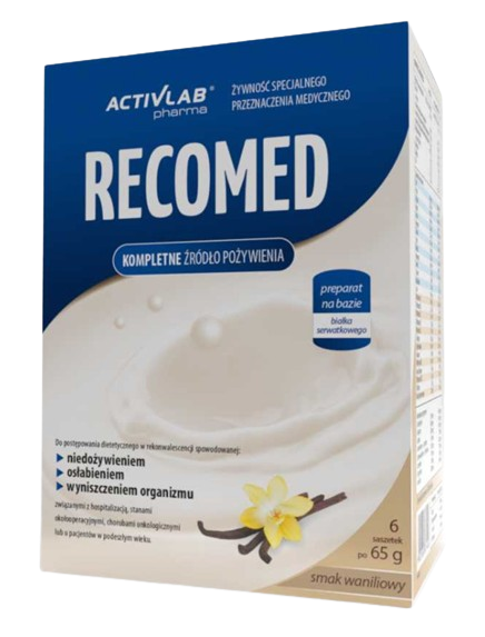 RECOMED proszek o smaku waniliowym, 6 x 65 g