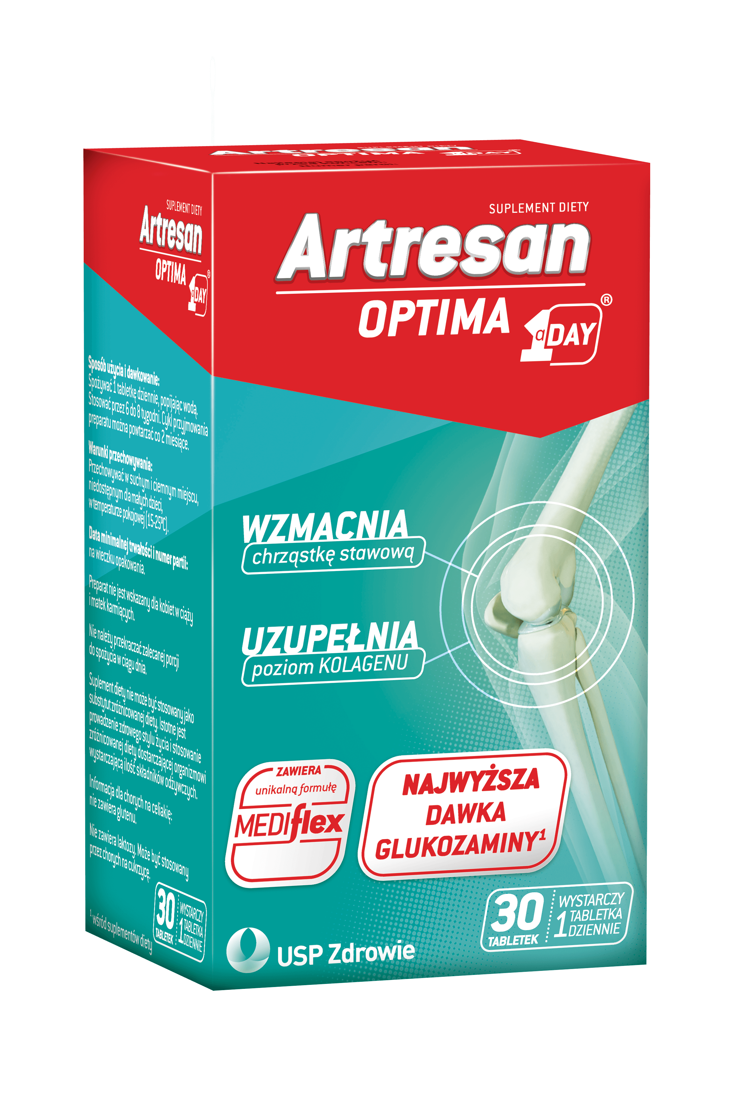 Artresan Optima 1 a day, tabletki ze składnikami wspierającymi zdrowe stawy, 30 szt.