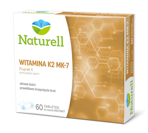 Naturell Witamina K2 MK-7 tabletki do ssania ze składnikami wspierającymi mocne kości, 60 szt.