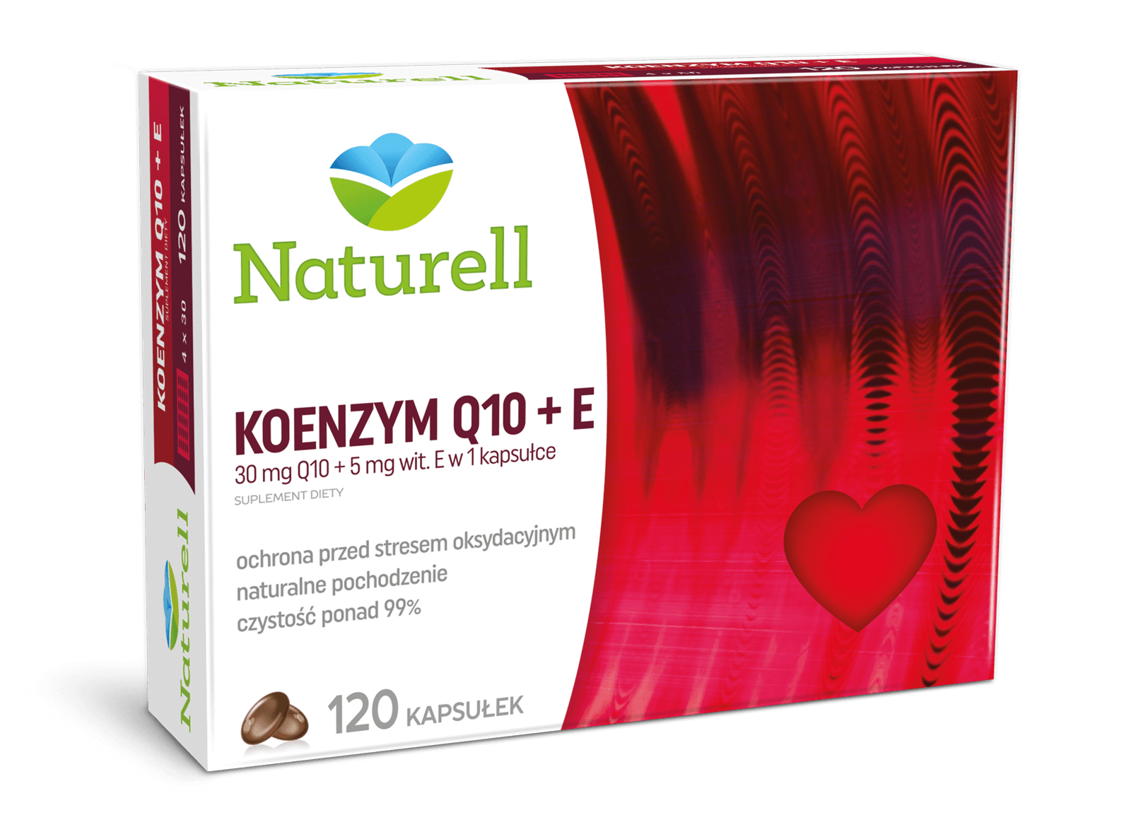Naturell Koenzym Q10 + E kapsułki ochronne przed stresem oksydacyjnym, 120 szt.