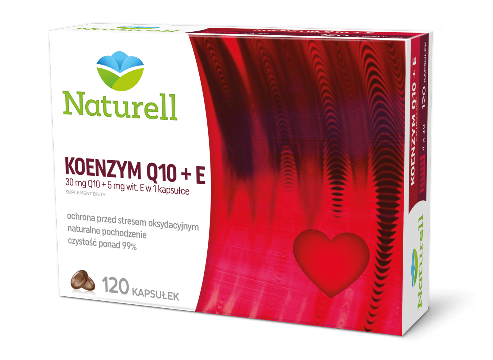 Naturell Koenzym Q10 + E, kapsułki ochronne przed stresem oksydacyjnym, 120 szt.