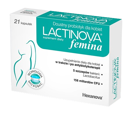 Lactinova Femina kapsułki zawierające żywe kultury bakterii, 21 szt.