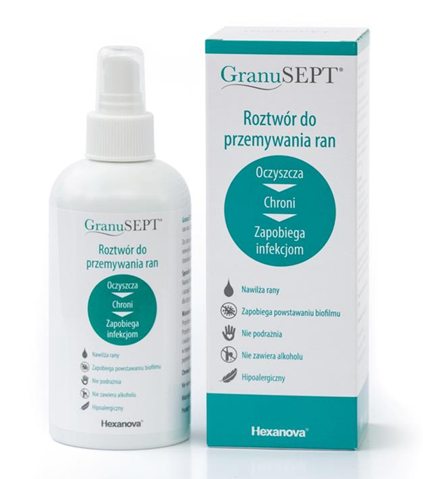 Granusept, roztwór do przemywania ran, 250 ml