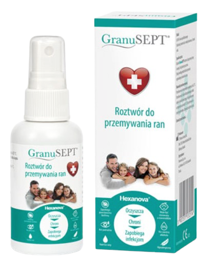 Granusept roztwór do przemywania ran, 60 ml