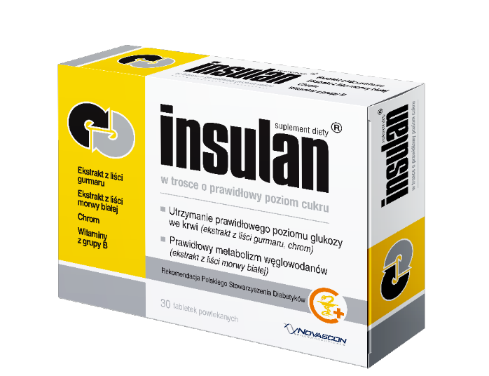 Insulan, tabletki ze składnikami wspierającymi utrzymanie prawidłowego poziomu glukozy we krwi, 30 szt.
