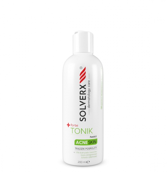 Solverx Acne Skin +Forte, tonik do skóry trądzikowej i tłustej, 200 ml