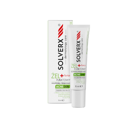 Solverx Acne Skin, Żel punktowy na zmiany miejscowe, 15 ml