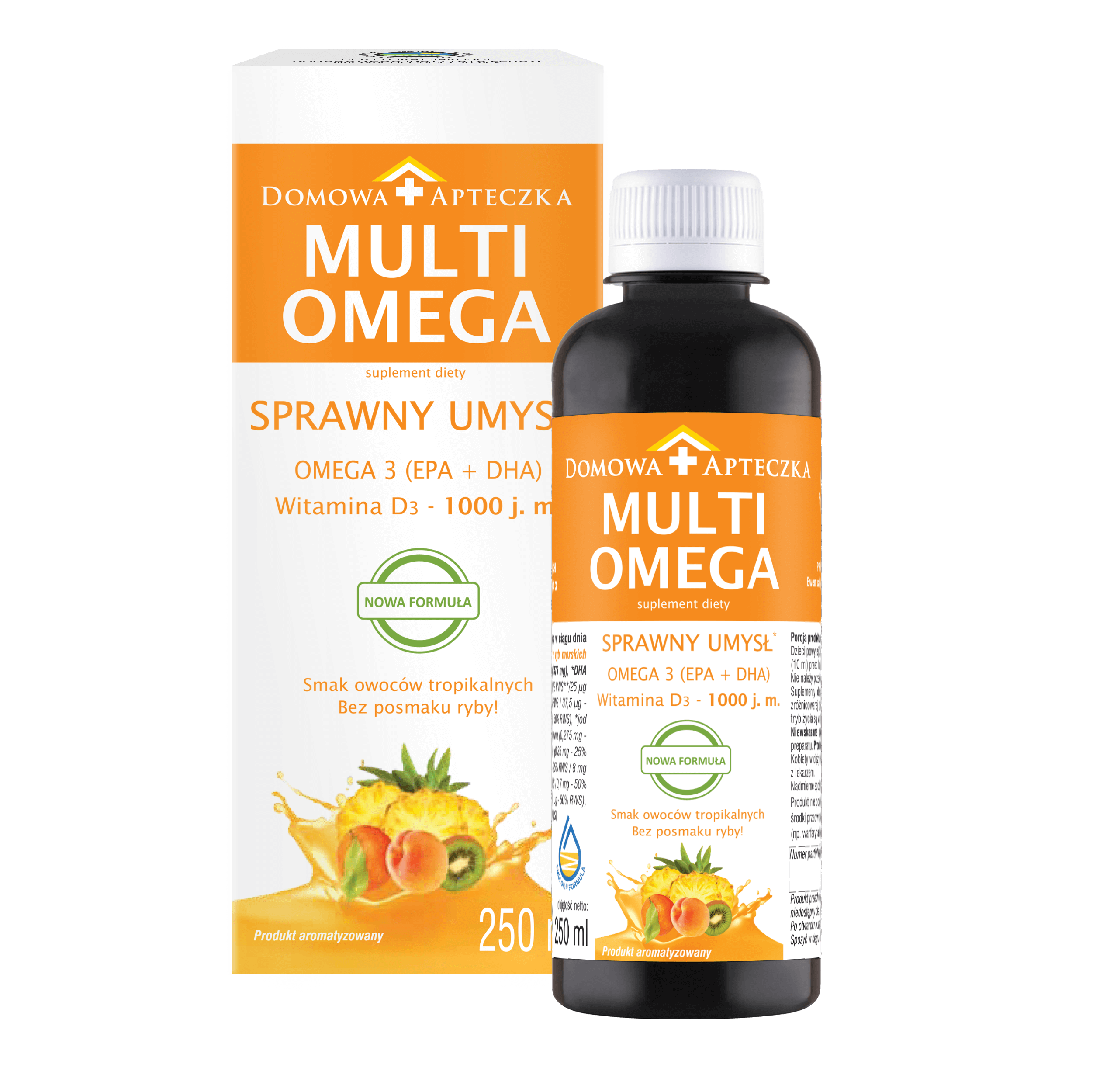 MultiOmega, syrop z olejem z ryb morskich wzmacniającym odporność, 250 ml