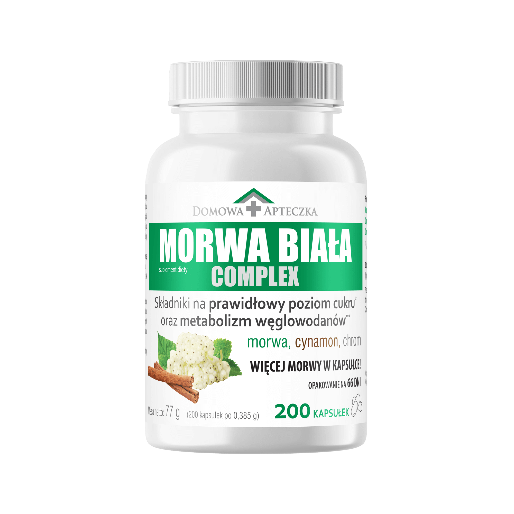 Morwa Biała Complex, tabletki ze składnikami wspomagającymi kontrolę poziomu cukru we krwi, 200 szt.