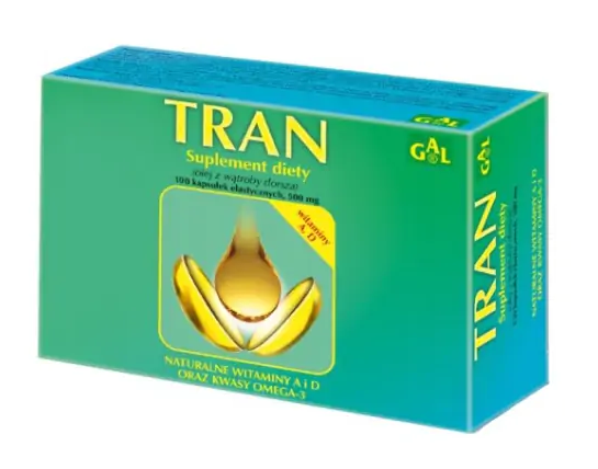 GAL Tran z witaminami D, A, E kapsułki ze składnikami wspomagającymi odporność, 100 szt.