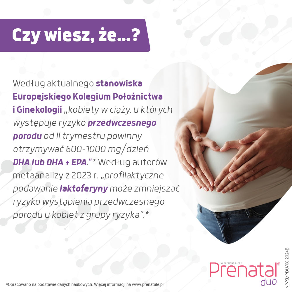 Prenatal Duo Classic + DHA , witaminy z DHA, laktoferyną i choliną dla kobiet w ciąży (od 13. tygodnia) i karmiących piersią, 60 + 30 szt.