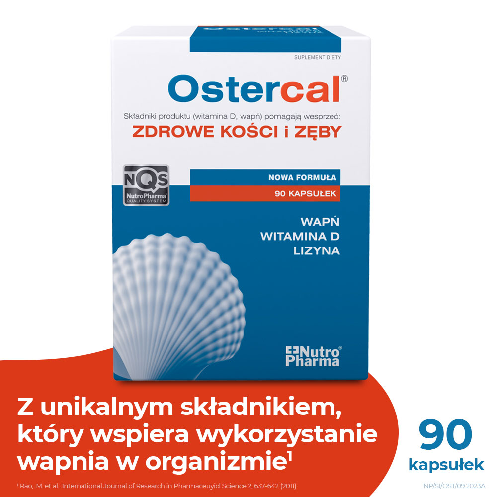 Ostercal, kapsułki ze składnikami wspomagającymi zdrowe kości, 90 szt.
