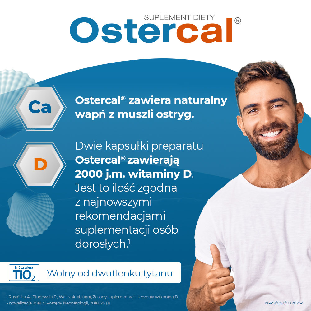 Ostercal, kapsułki ze składnikami wspomagającymi zdrowe kości, 90 szt.