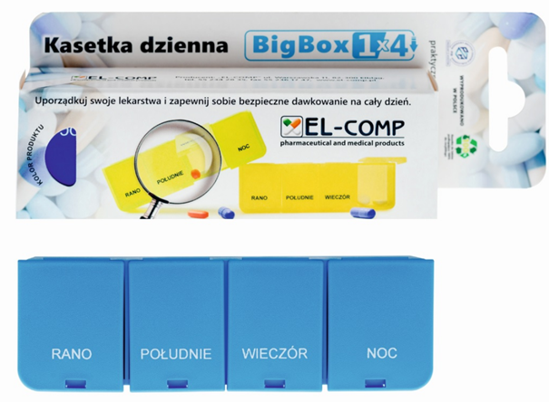 BigBox Kasetka na leki, dzienna, 4 pory dnia, 1 szt.