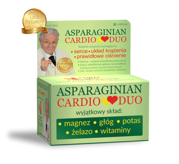 Asparaginian Cardio Duo, tabletki ze składnikami wspierającymi serce i układ krążenia, 50 szt.