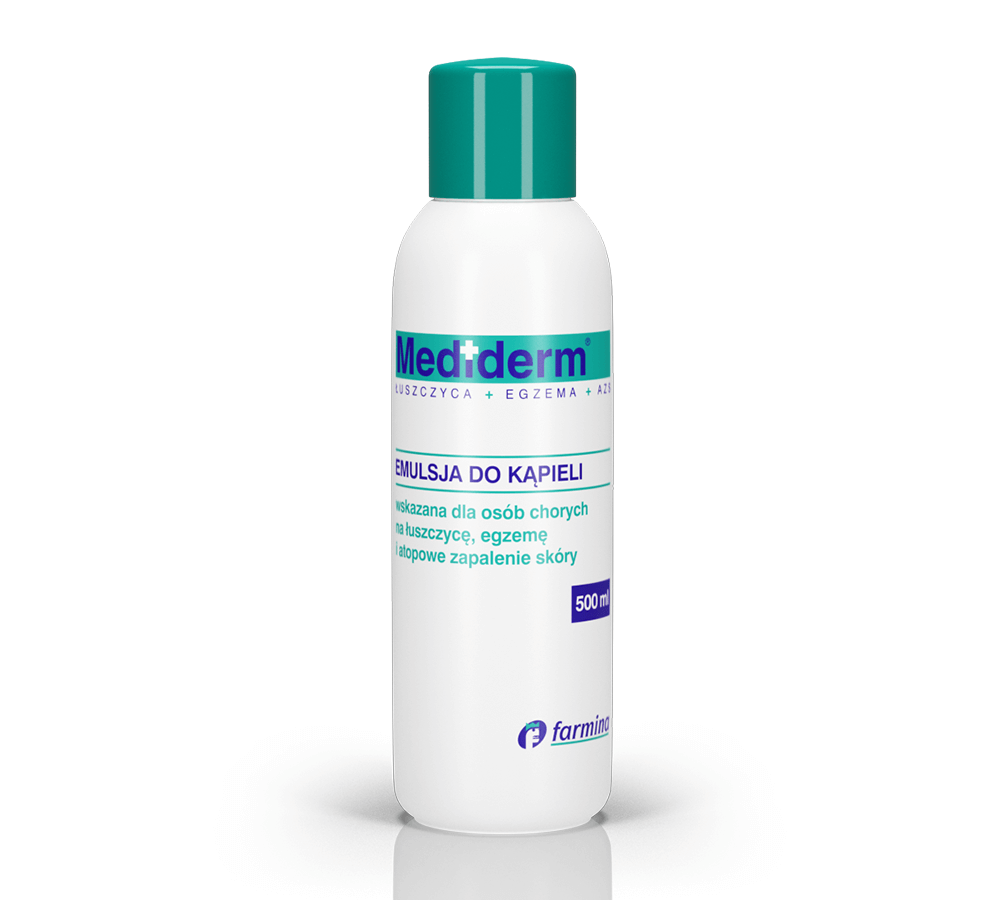 Mediderm Bath, emolient do kąpieli dla osób chorych na łuszczycę, egzemę, atopowe zapalenie skóry, 500 ml