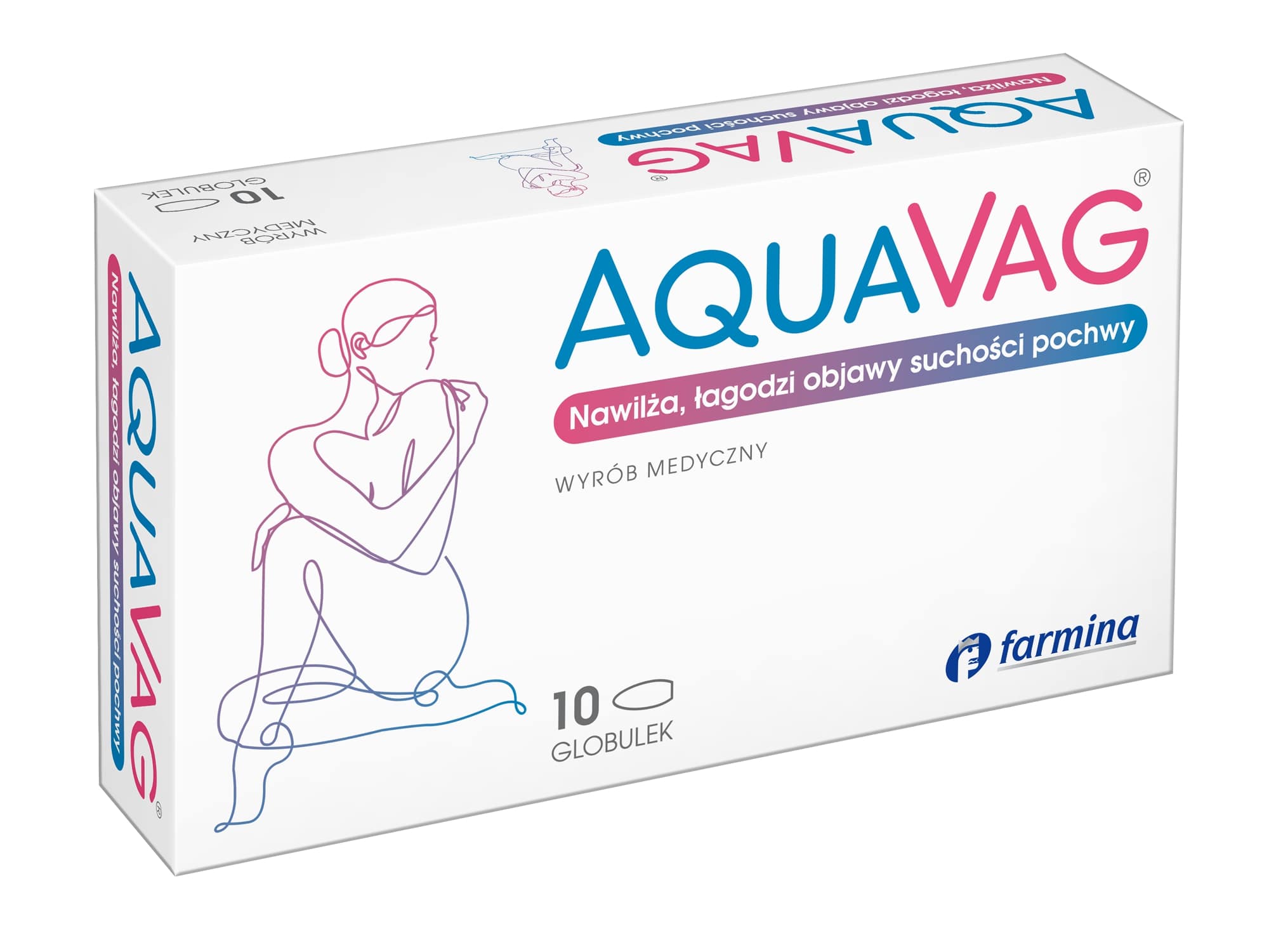 Aquavag, globulki nawilżające i łagodzące objawy suchości pochwy, 10 szt.