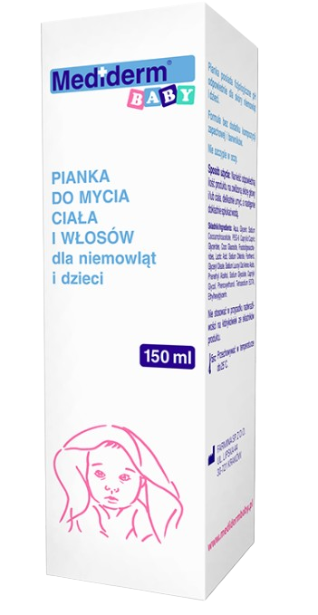 Mediderm Baby pianka do mycia ciała i włosów, 150 ml