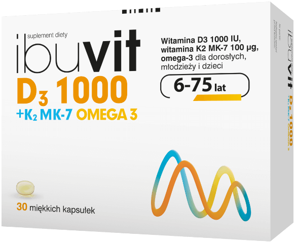 Ibuvit D3 1000 + K2 MK-7 Omega 3, kapsułki ze składnikami wzmacniającymi odporność, 30 szt.