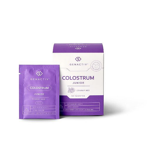 Genactiv Colostrum Junior, czarny bez, 30 saszetek