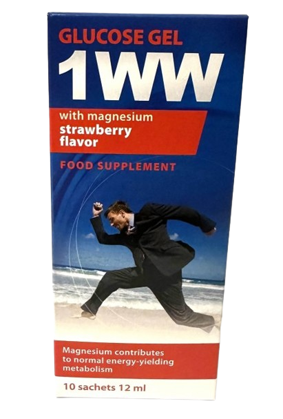 1WW Płynna glukoza smaku truskawkowym, 10 saszetek
