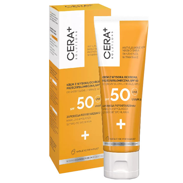 CERA+ SOLUTIONS, krem z wysoką ochroną przeciwsłoneczną SPF 50 do skóry suchej i wrażliwej, 50 ml