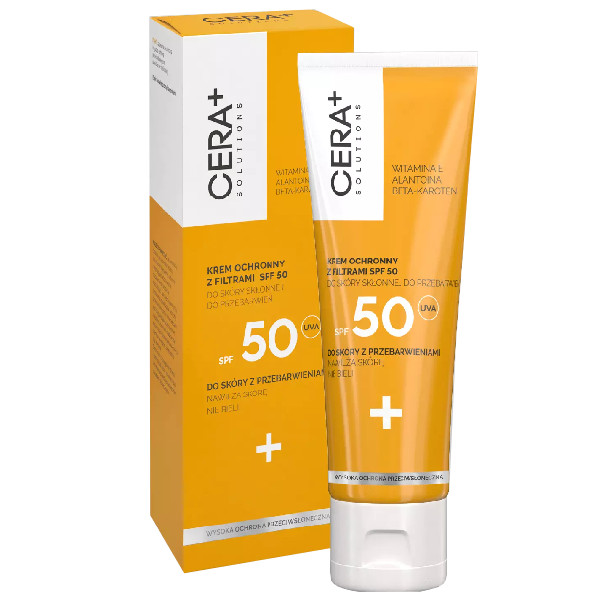 CERA+ SOLUTIONS, krem ochronny z filtrami SPF 50 do skóry skłonnej do przebarwień, 50 ml