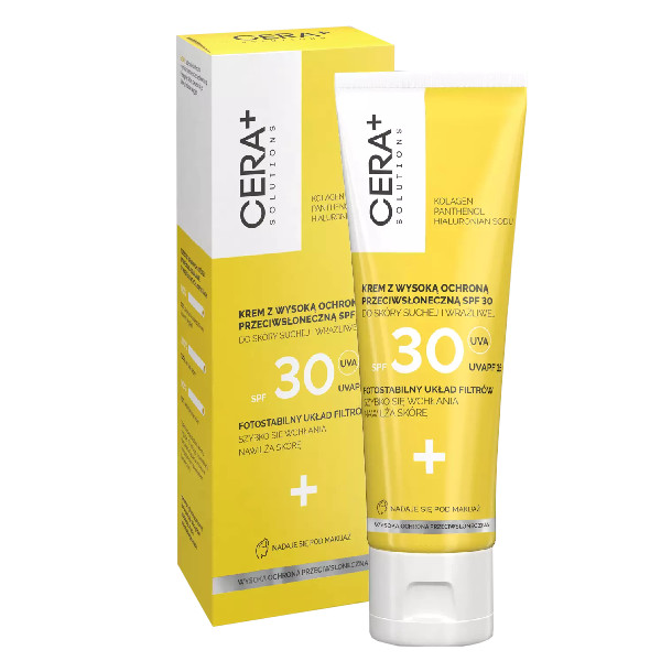 CERA+ SOLUTIONS krem z wysoką ochronną przeciwsłoneczną SPF 30 do skóry suchej i wrażliwej, 50 ml