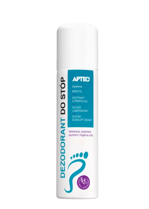 Dezodorant do stóp APTEO, spray odświeżający i poprawiający higienę, 150 ml