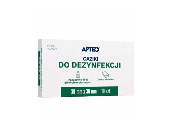 Gaziki APTEO do dezynfekcji 30 mm x 30 mm, 10 szt.