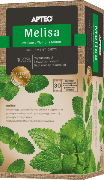 Melisa APTEO zioła ze składnikami wspomagającymi wyciszenie, odprężenie, zasypianie, 30 sasz. x 1,5 g