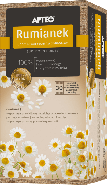Rumianek APTEO zioła ze składnikami wspomagającymi trawienie i układ odpornościowy, 30 sasz. x 1,5 g