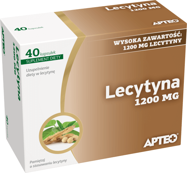 Lecytyna 1200 mg APTEO kapsułki ze składnikami uzupełniającymi dietę w lecytynę, 40 szt.