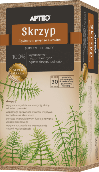 Skrzyp APTEO zioła ze składnikami wspomagającymi kondycję włosów, skóry, paznokci, 30 sasz. x 1,5 g