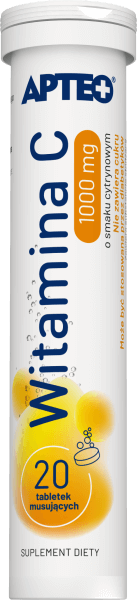Witamina C APTEO tabletki musujące o smaku cytrynowym, 20 szt.