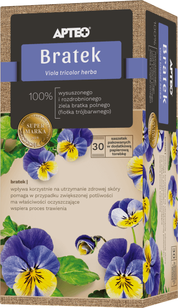 Bratek APTEO zioła na zdrową skórę, zwiększoną potliwość, 30 sasz. x 1,5 g