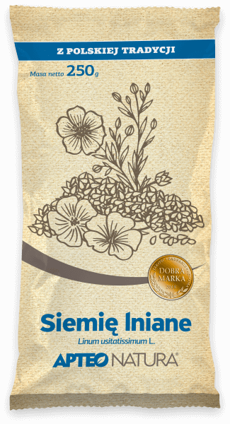 Siemię lniane APTEO zioła z błonnikiem na prawidłową pracę jelit, 250 g