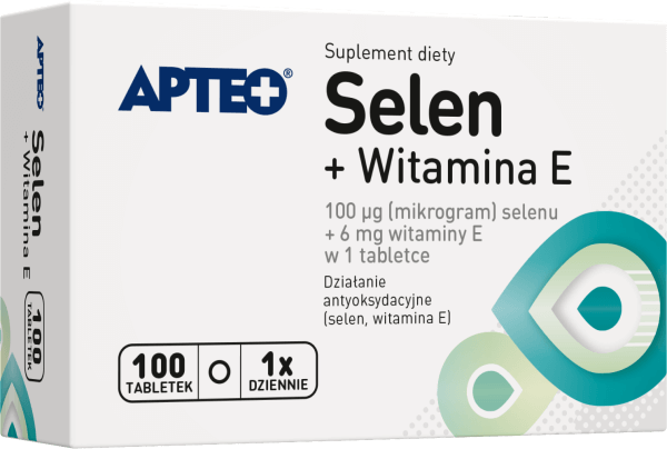 Selen + wit. E APTEO tabletki antyoksydacyjne ze składnikami na zdrowe włosy i paznokcie, 10 szt.