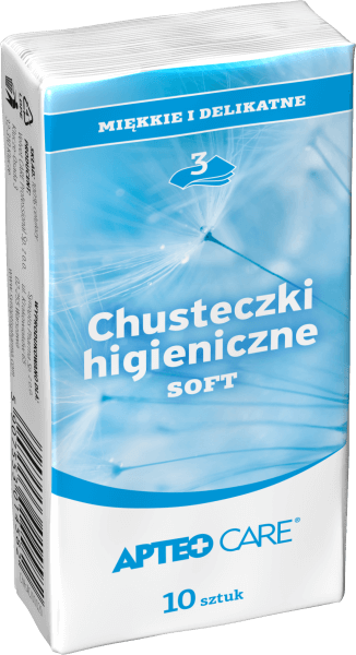 Chusteczki higieniczne Soft APTEO CARE, do oczyszczania nosa, 10 x 10 szt.