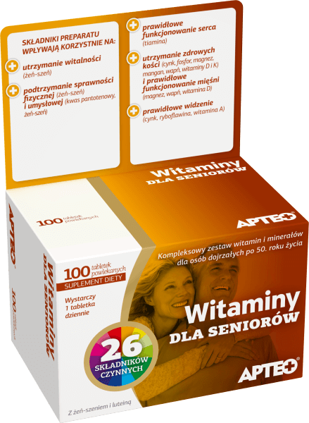 Witaminy dla seniorów APTEO, tabletki, 100 szt.