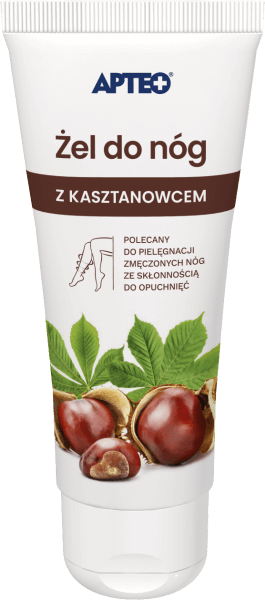 Żel do nóg z kasztanowcem APTEO, do pielęgnacji i masażu skóry nóg i stóp, 100 ml