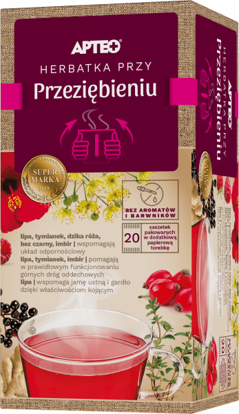 Herbatka przy przeziębieniu APTEO, zioła ze składnikami wspomagającymi odporność, 20 sasz. x 2 g