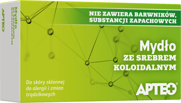 Mydło ze srebrem koloidalnym APTEO do skóry skłonnej do alergii, zmian trądzikowych, 100 g 