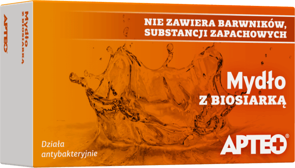 Mydło z biosiarką APTEO antybakteryjne, reguluje wydzielanie sebum, 100 g 
