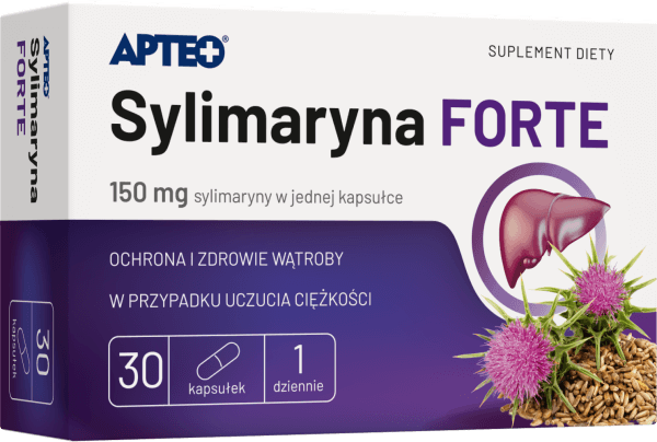 Sylimaryna Forte APTEO kapsułki ze składnikami na ochronę i zdrowie wątroby, 30 szt.