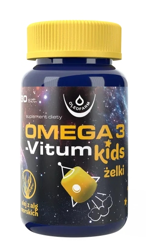 Oleofarm Omega 3-Vitum Kids, 30 żelków o smaku cytrynowym