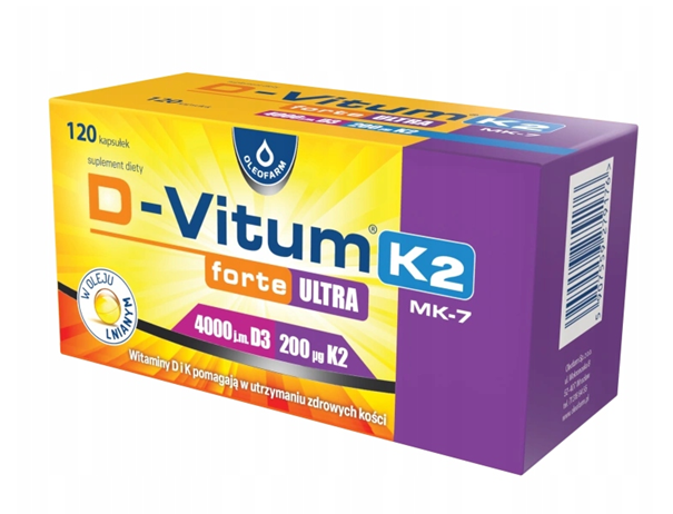 Oleofarm D-Vitum forte ULTRA 4000 j.m. 200 µg K2 120 kapsułek