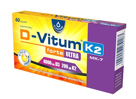 D-Vitum forte ULTRA 4000 j.m. 200 µg K2 60 kapsułek