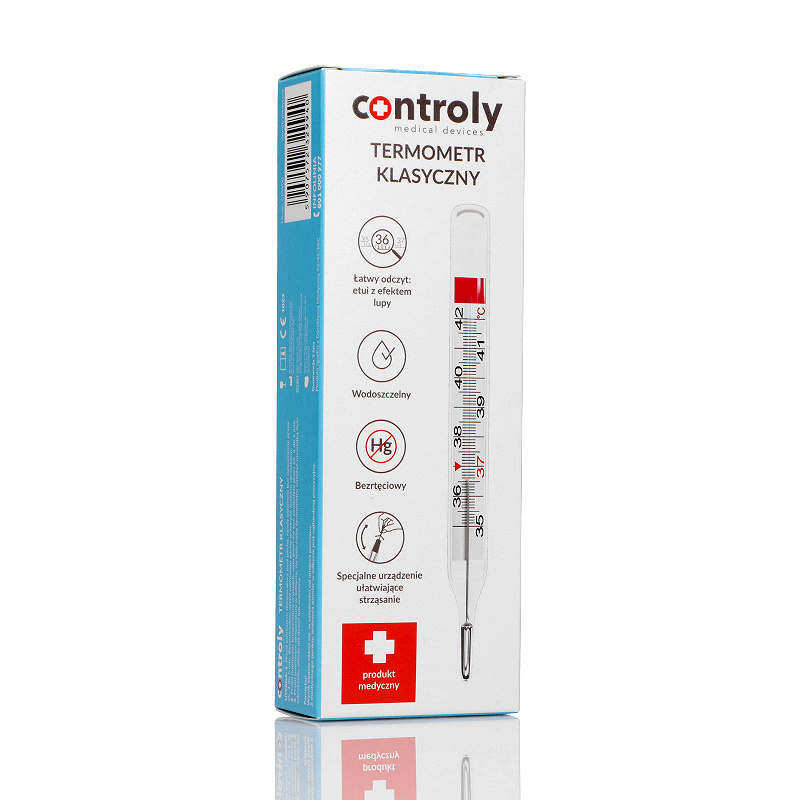 Termometr bezrtęciowy szklany Controly, 1 szt.