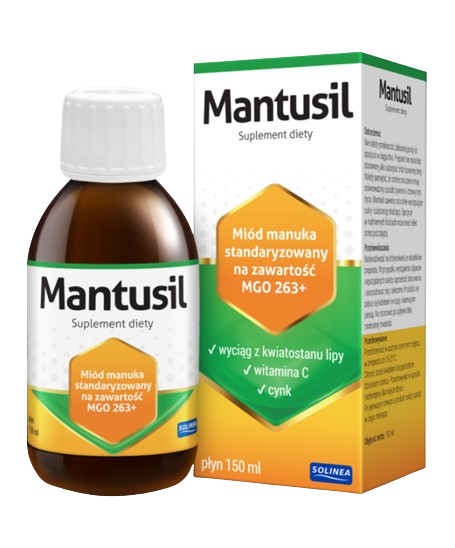 Mantusil płyn ze składnikami wspomagającymi błonę gardła, 150 ml